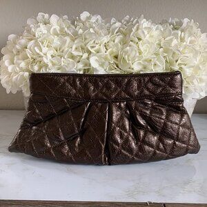 Quilted Brown Clutch Bag NWOT